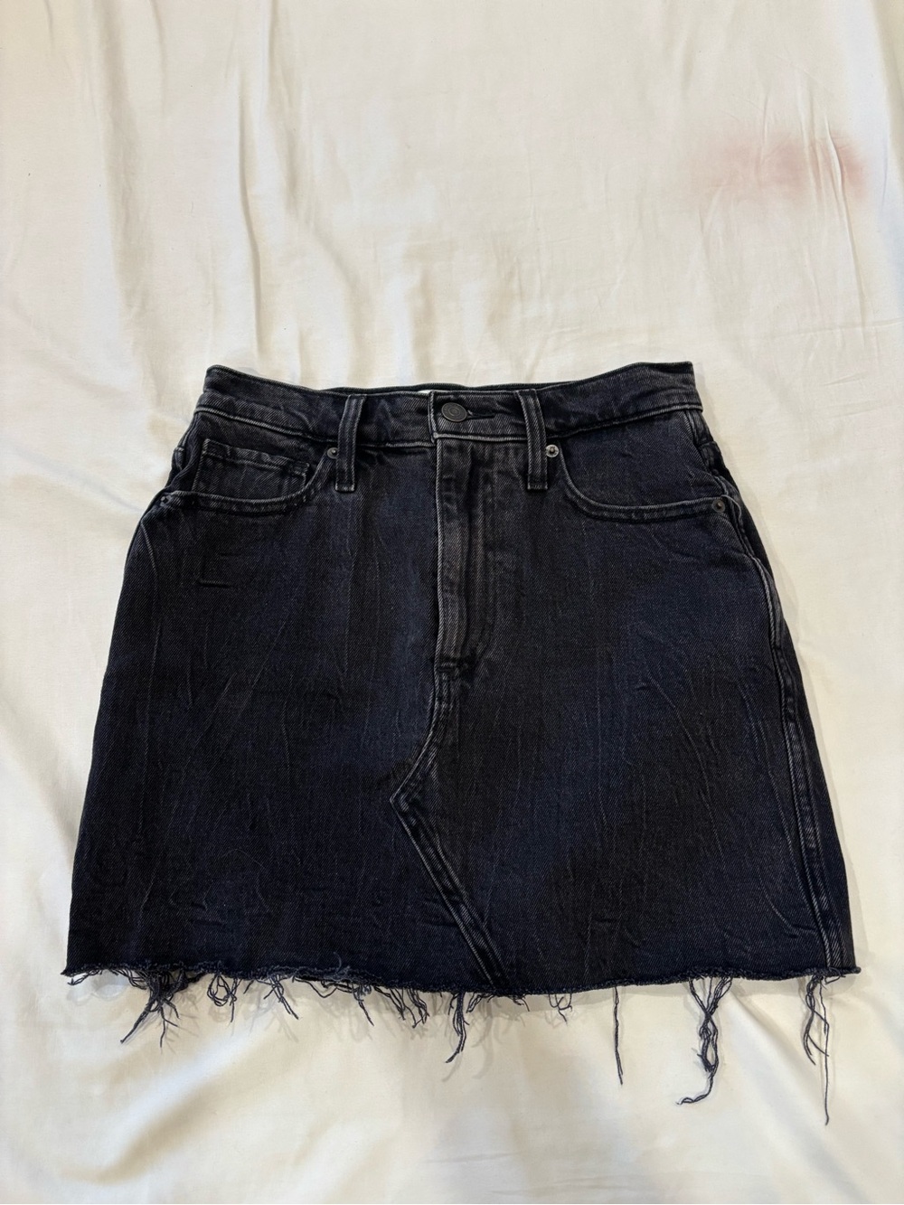 Black Denim Mini Skirt